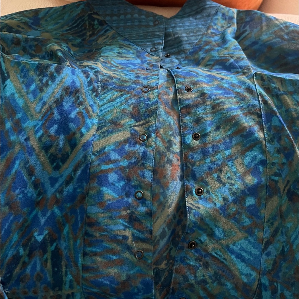 Collective Concepts Blue dress size small abstract print - Picture 5 of 5
